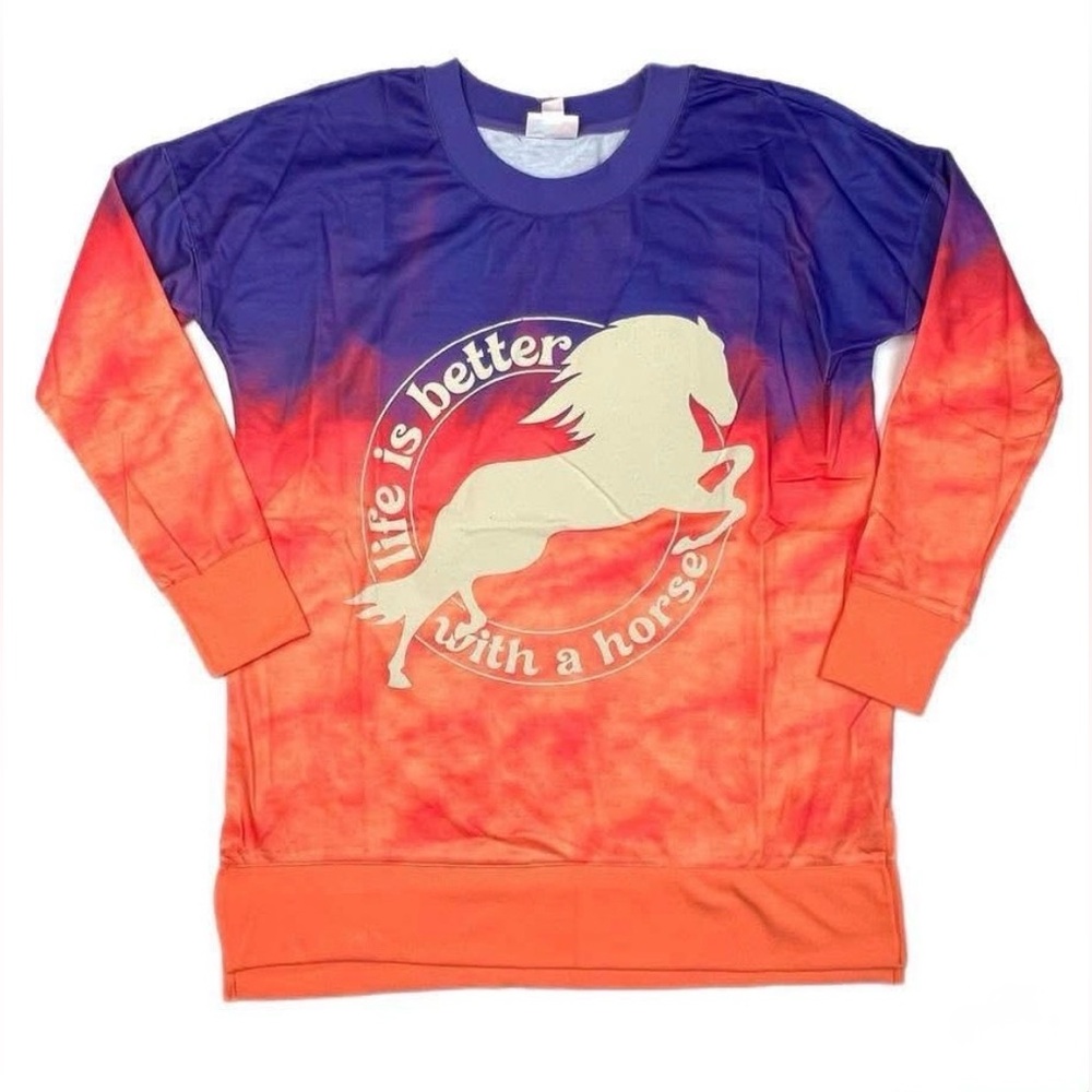 Colorful Horse Graphic Sweatshirt